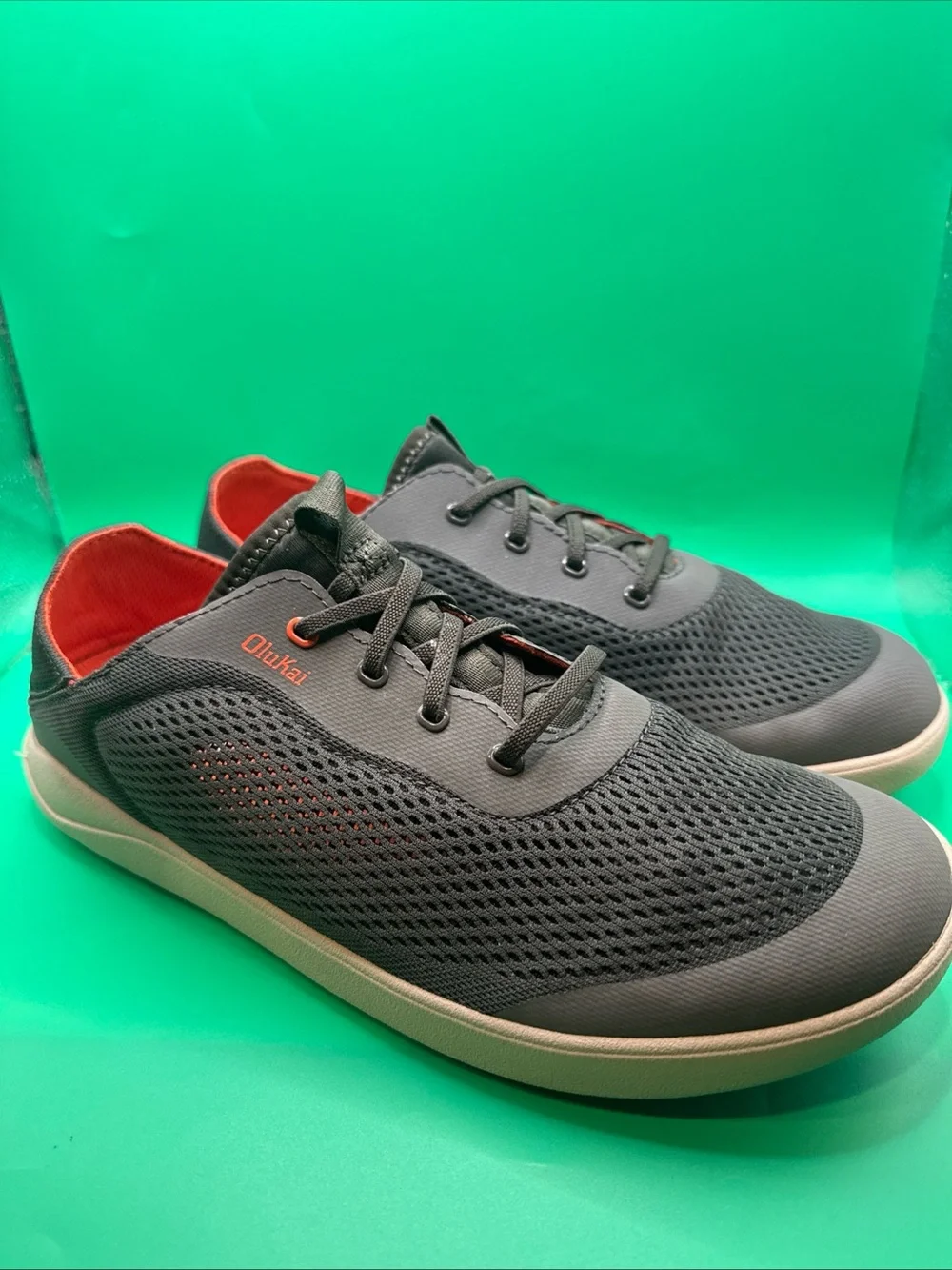 Olukai Moku Pae Grey Mesh Casual Boat Water Shoes Mens 10 /EUR 43